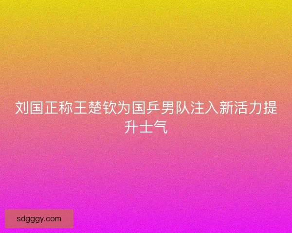 刘国正称王楚钦为国乒男队注入新活力提升士气